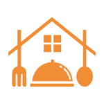 Signet des Wolfsburger Küchenstudios: Haus mit Besteck